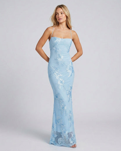 Embroidered Floral Maxi Dress