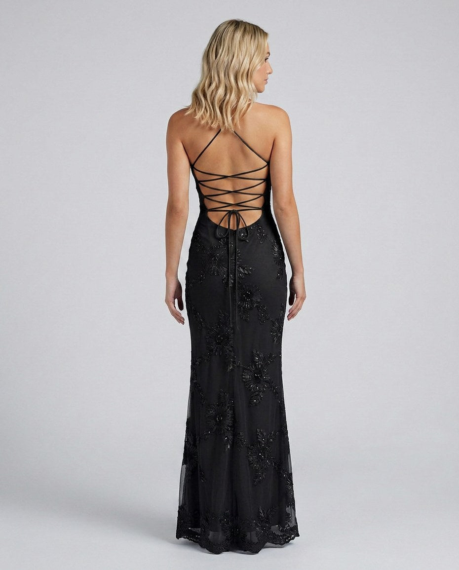 Embroidered Floral Maxi Dress