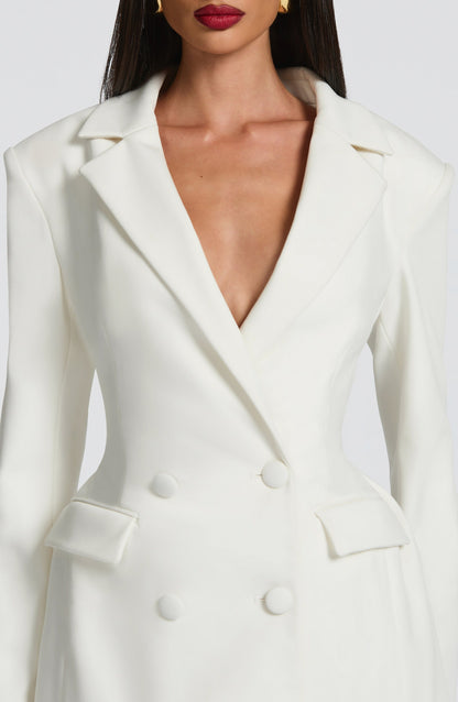 Fitted Long Sleeve Mini Blazer Dress