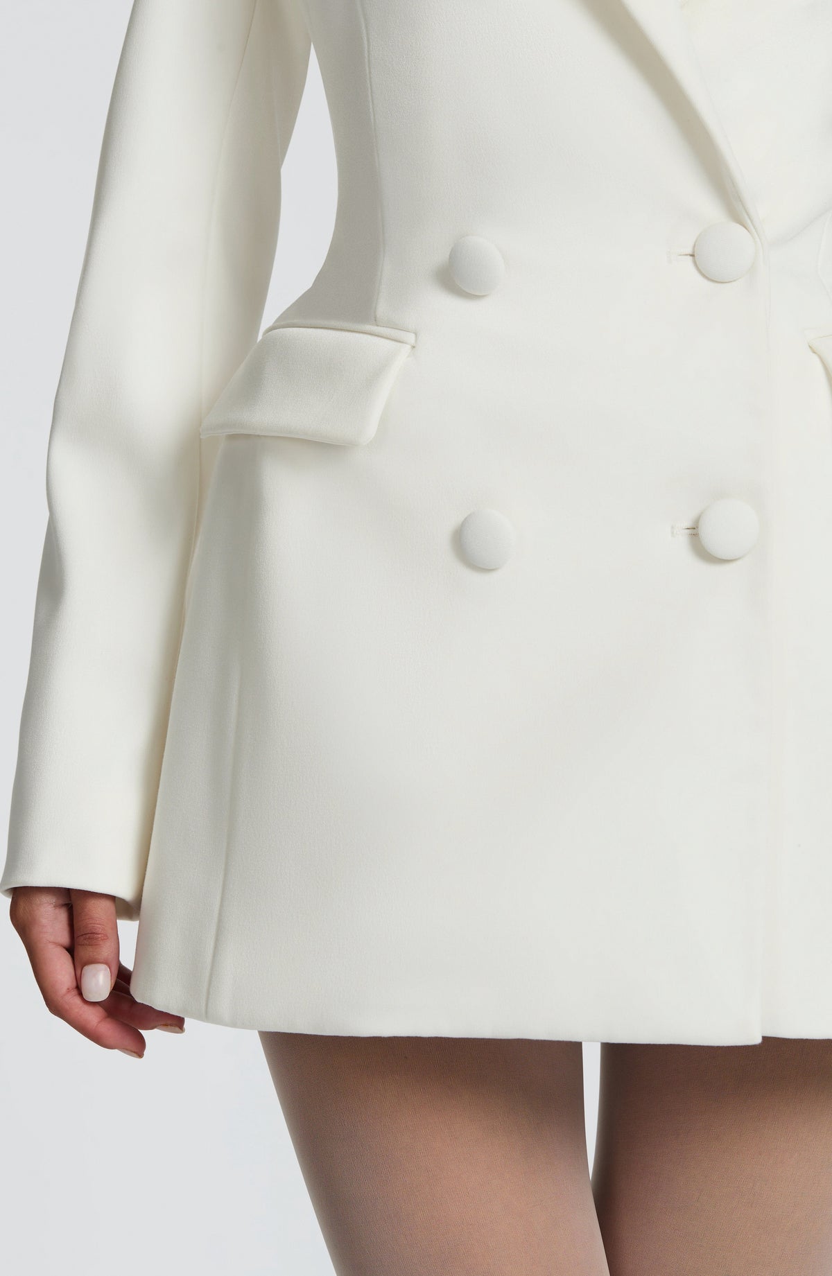Fitted Long Sleeve Mini Blazer Dress