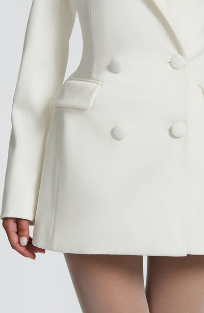 Fitted Long Sleeve Mini Blazer Dress