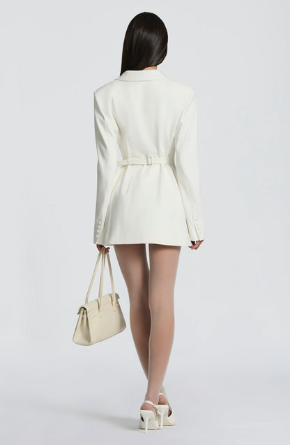 Fitted Long Sleeve Mini Blazer Dress