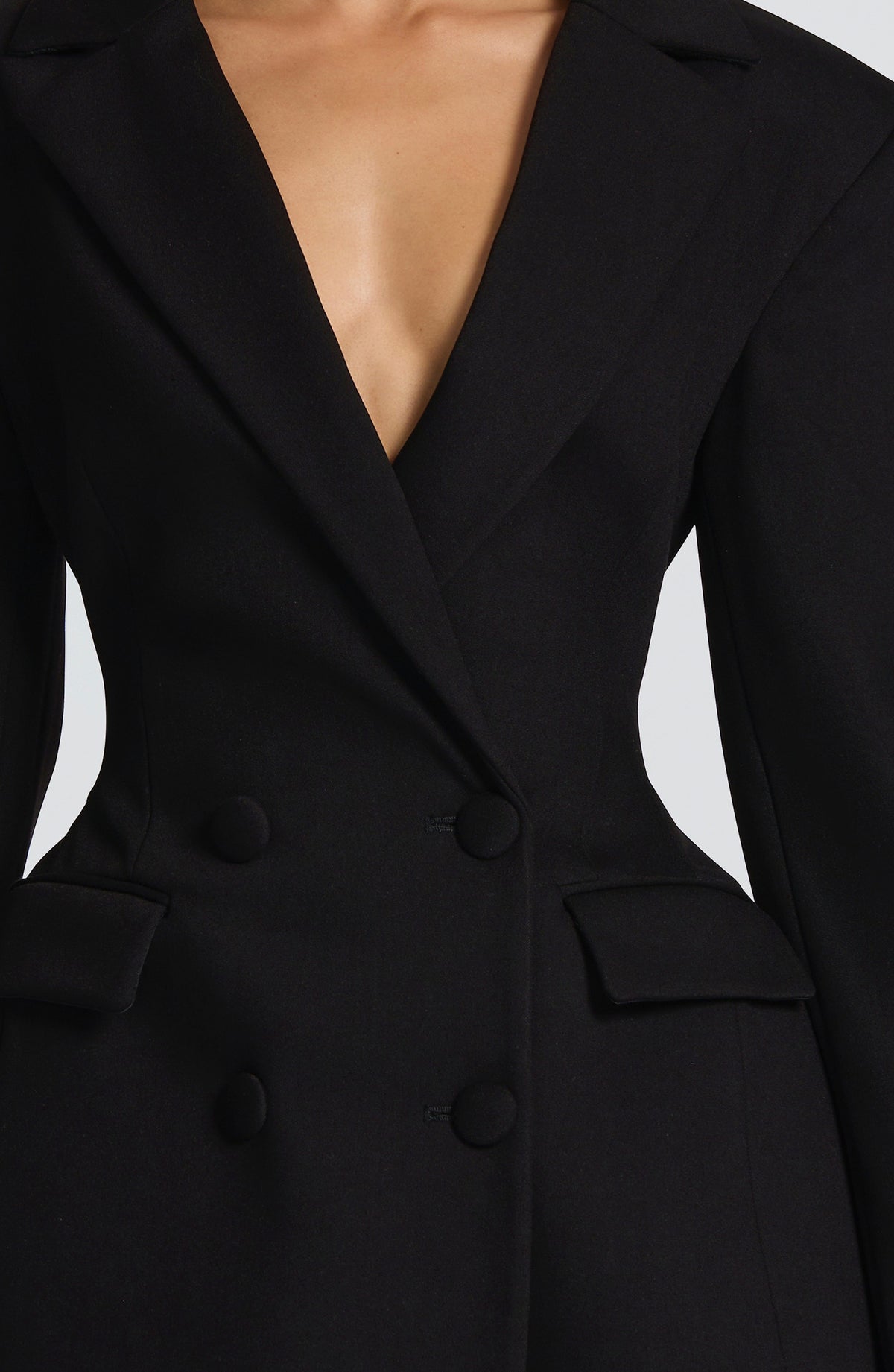 Fitted Long Sleeve Mini Blazer Dress