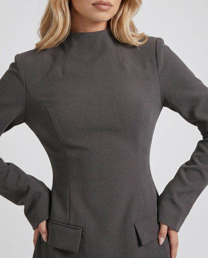 Fitted Long Sleeve Mini Dress