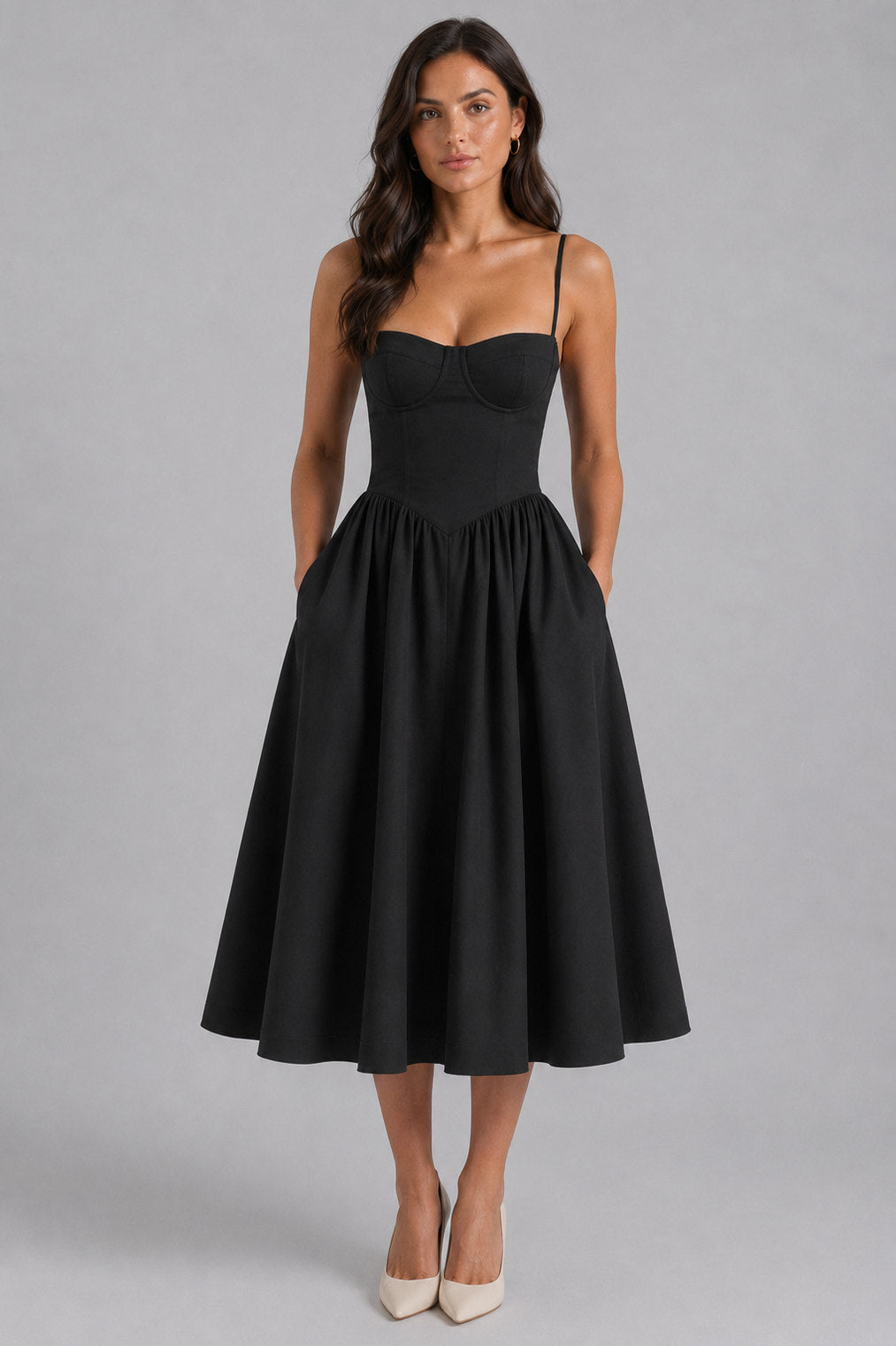 Floral Corset Drop Waist Midi