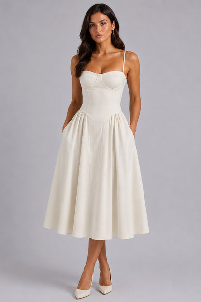 Floral Corset Drop Waist Midi