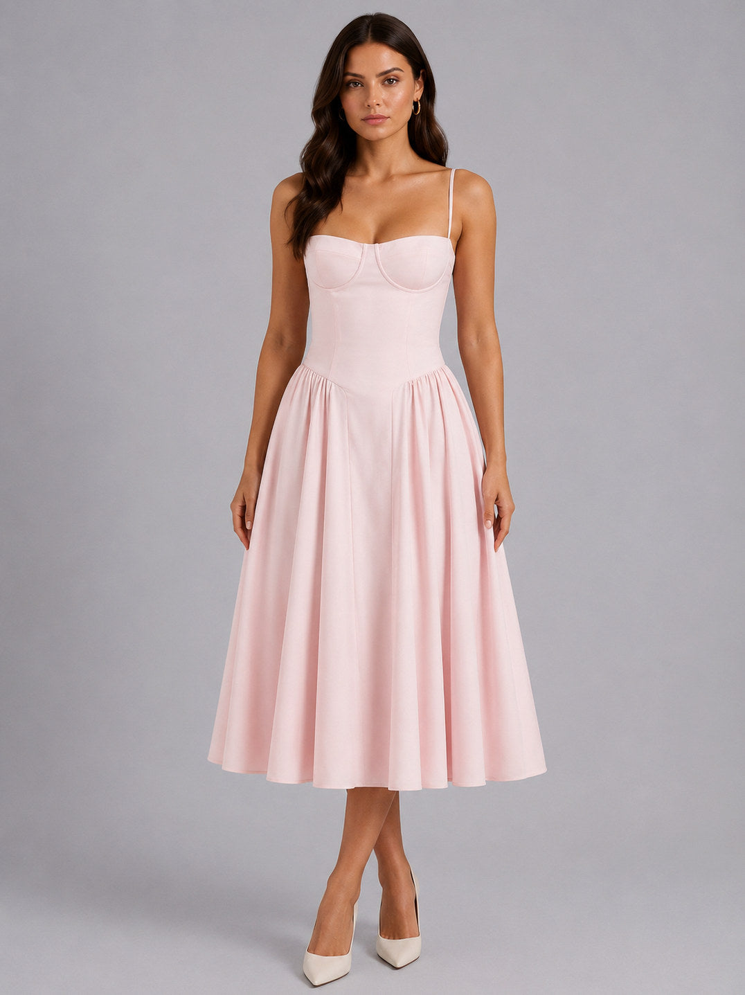 Floral Corset Drop Waist Midi
