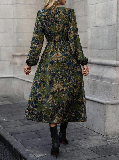 Floral Long Sleeve Midi Dress