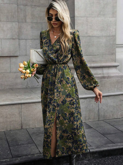 Floral Long Sleeve Midi Dress