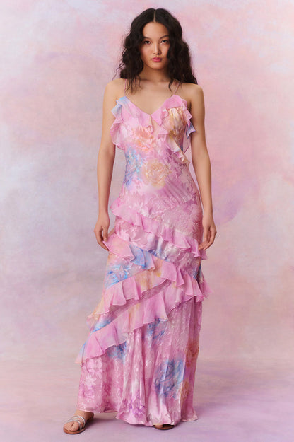 Floral Tiered Ruffle Maxi Dress
