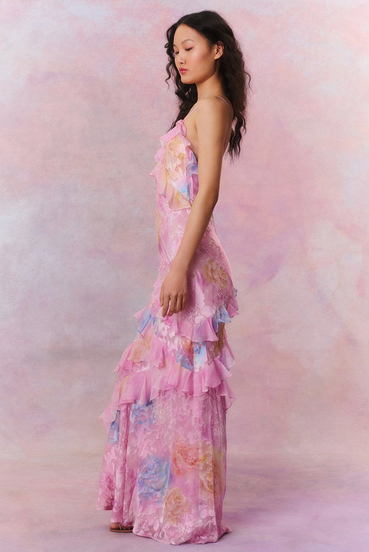 Floral Tiered Ruffle Maxi Dress