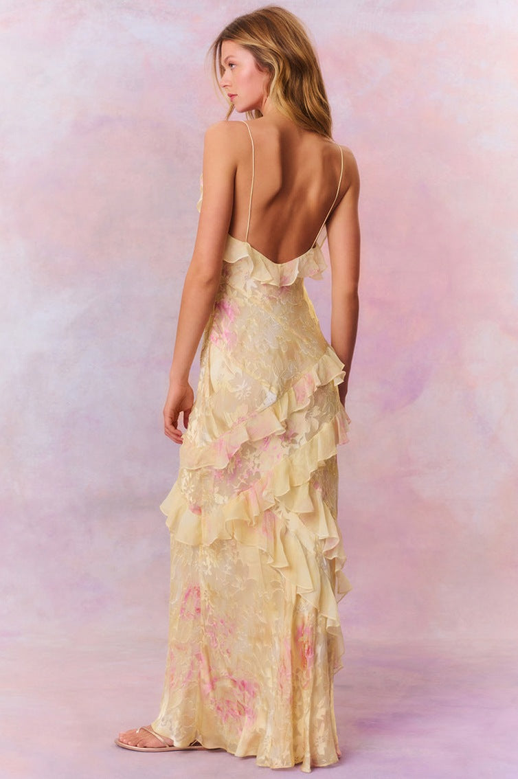 Floral Tiered Ruffle Maxi Dress