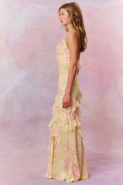 Floral Tiered Ruffle Maxi Dress