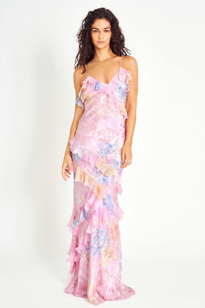 Floral Tiered Ruffle Maxi Dress