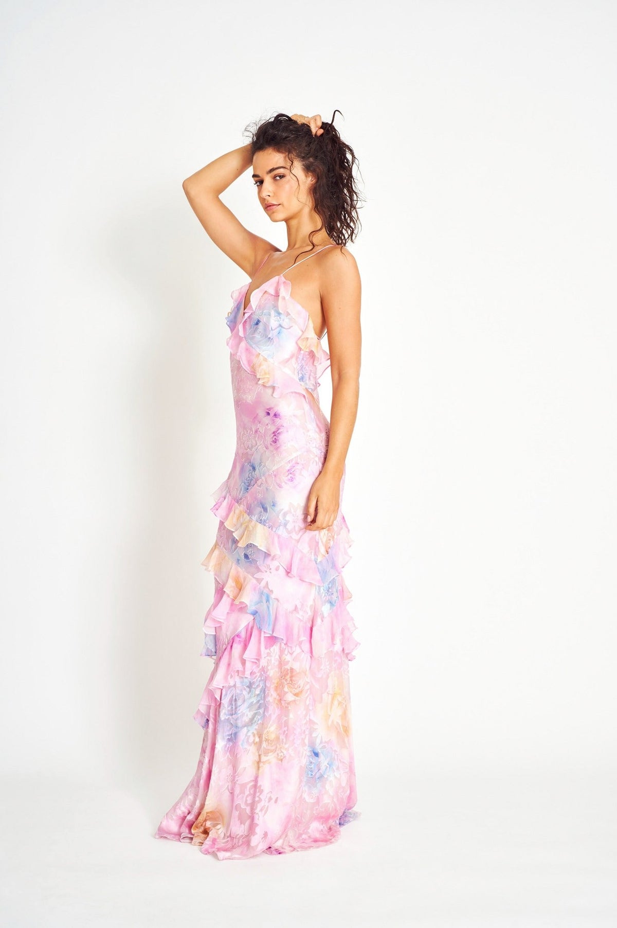 Floral Tiered Ruffle Maxi Dress