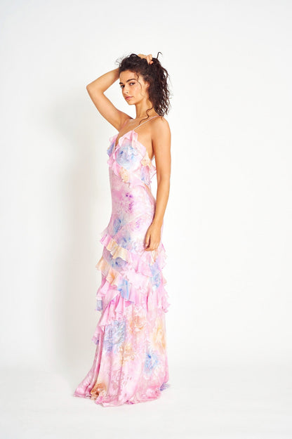 Floral Tiered Ruffle Maxi Dress