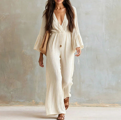 Gauze Wide Leg Jumpsuit