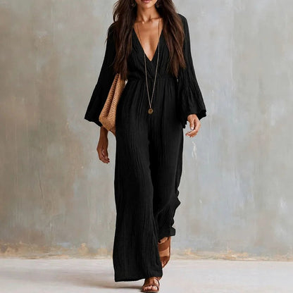 Gauze Wide Leg Jumpsuit
