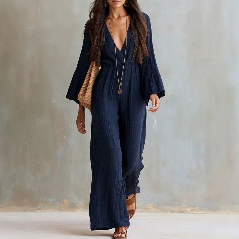 Gauze Wide Leg Jumpsuit