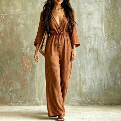 Gauze Wide Leg Jumpsuit