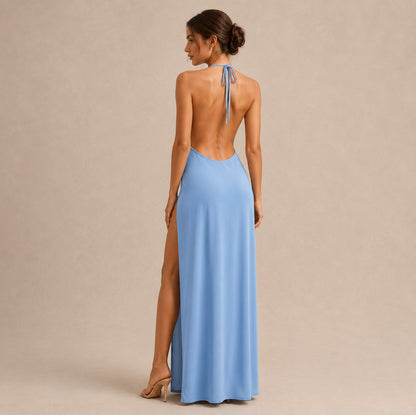 Halter High Slit Maxi Dress