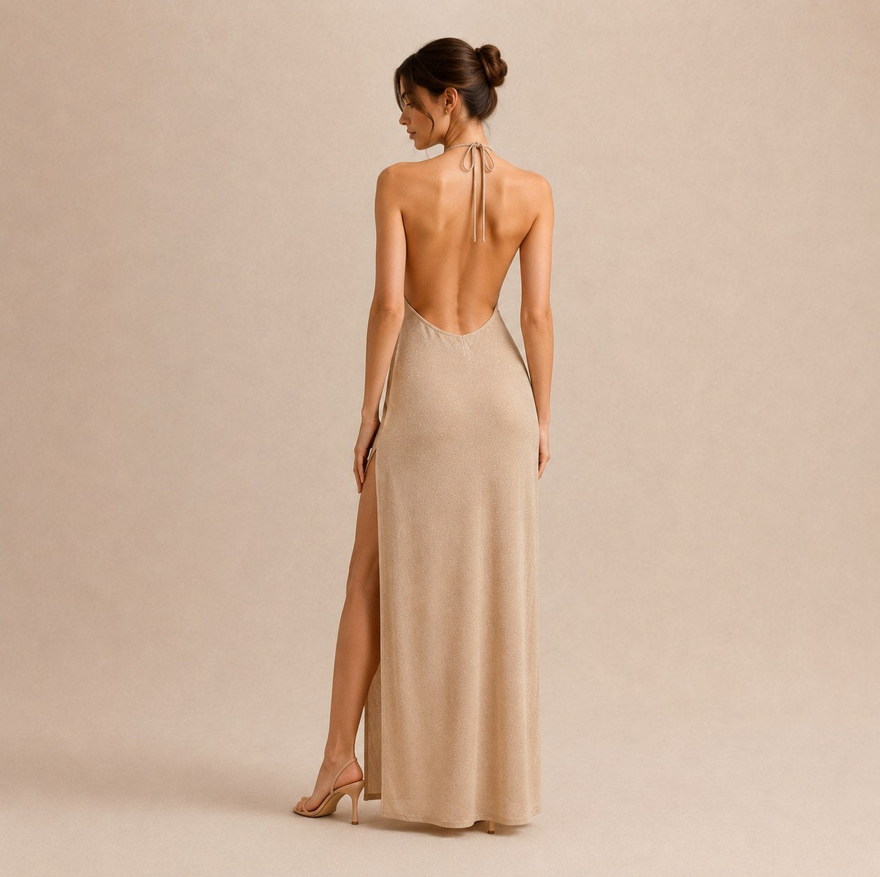 Halter High Slit Maxi Dress