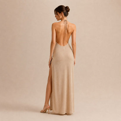 Halter High Slit Maxi Dress