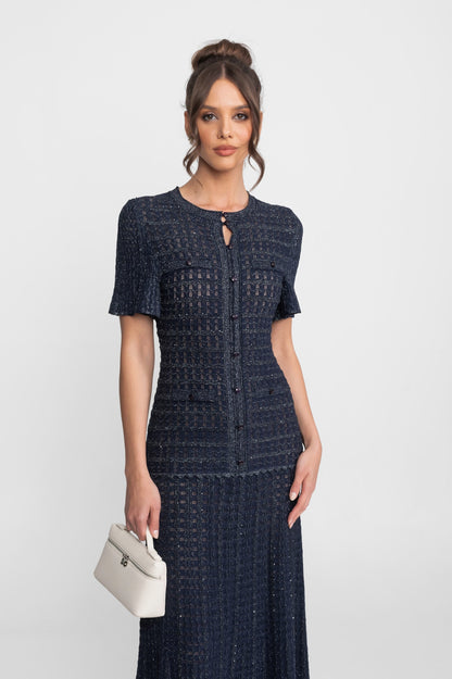 Knit Button Front Maxi Dress