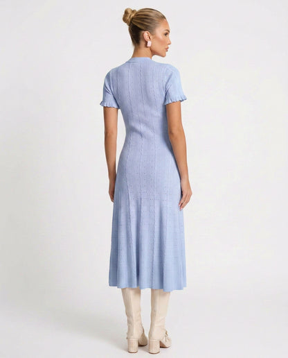 Knit Button Front Midi Dress