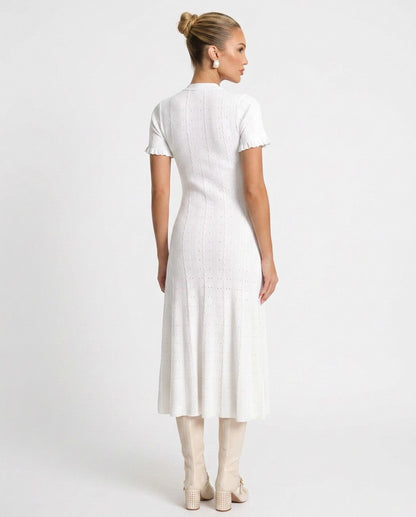 Knit Button Front Midi Dress