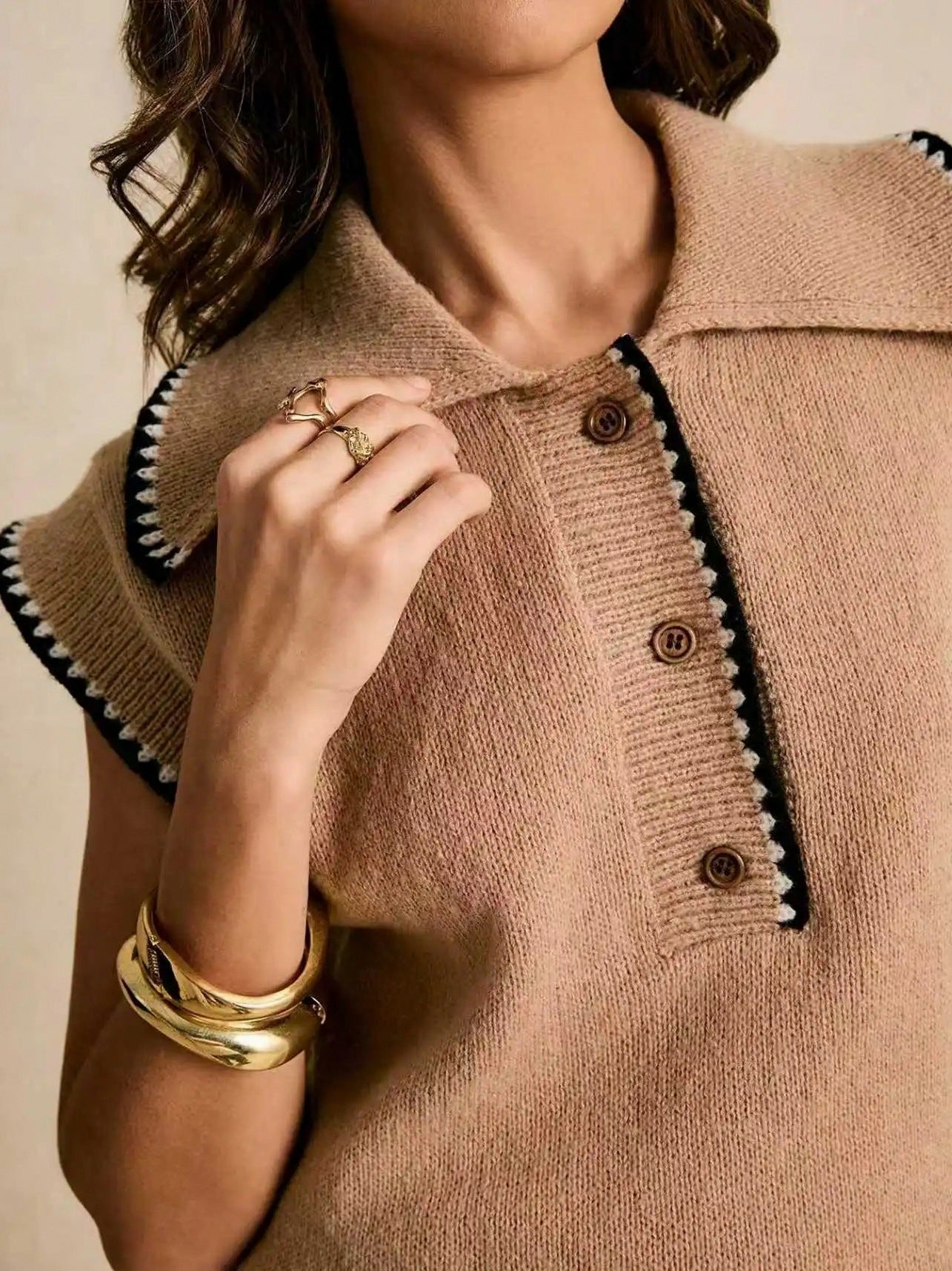 Knit Button Front Vest