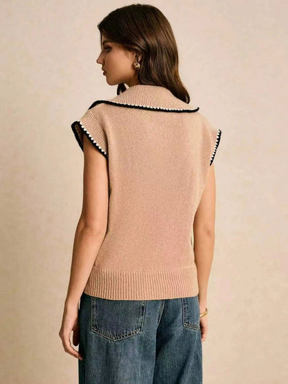 Knit Button Front Vest