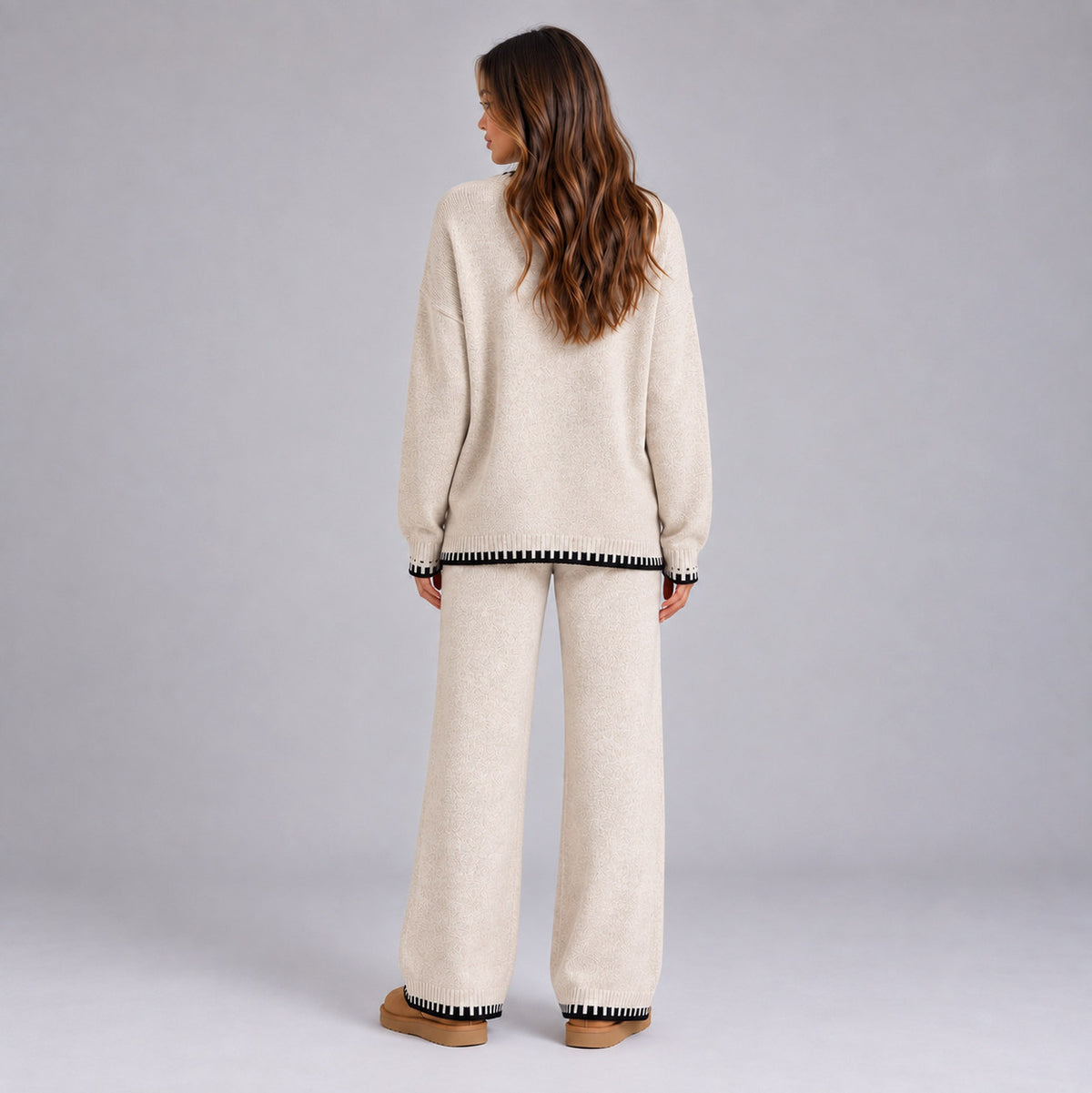 Knit Contrast Stitch Matching Set