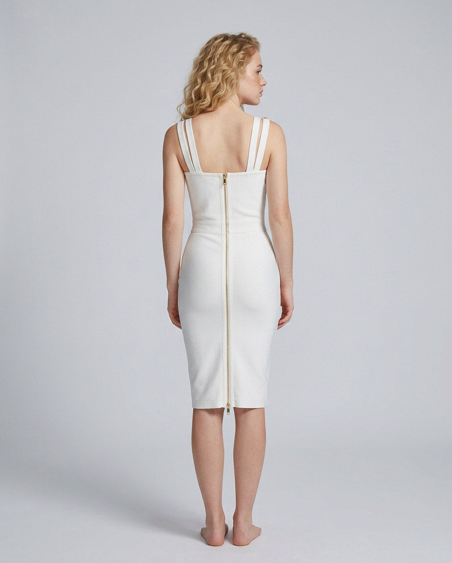 Knit Corset Sweetheart Midi Dress