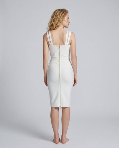 Knit Corset Sweetheart Midi Dress
