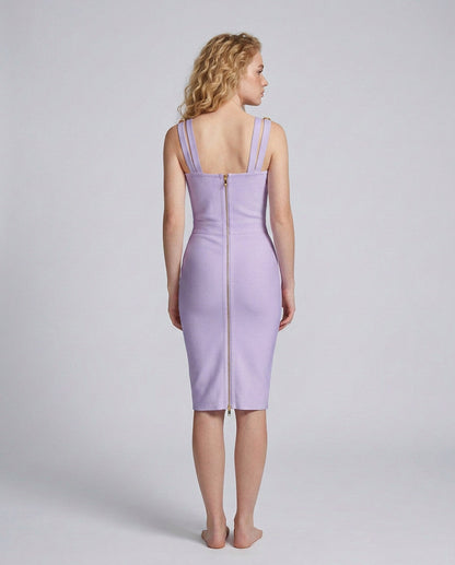 Knit Corset Sweetheart Midi Dress