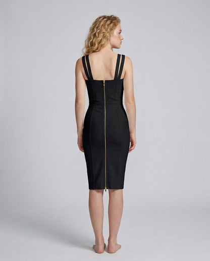 Knit Corset Sweetheart Midi Dress