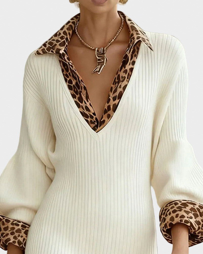 Knit Leopard Print Mini Dress