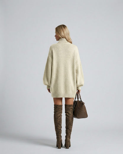 Knit Mock Neck Mini Dress