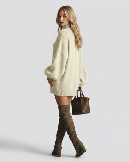 Knit Mock Neck Mini Dress