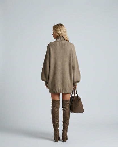 Knit Mock Neck Mini Dress