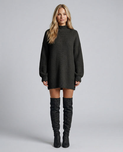 Knit Mock Neck Mini Dress