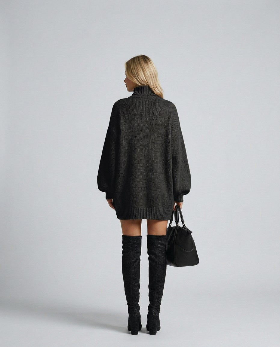 Knit Mock Neck Mini Dress