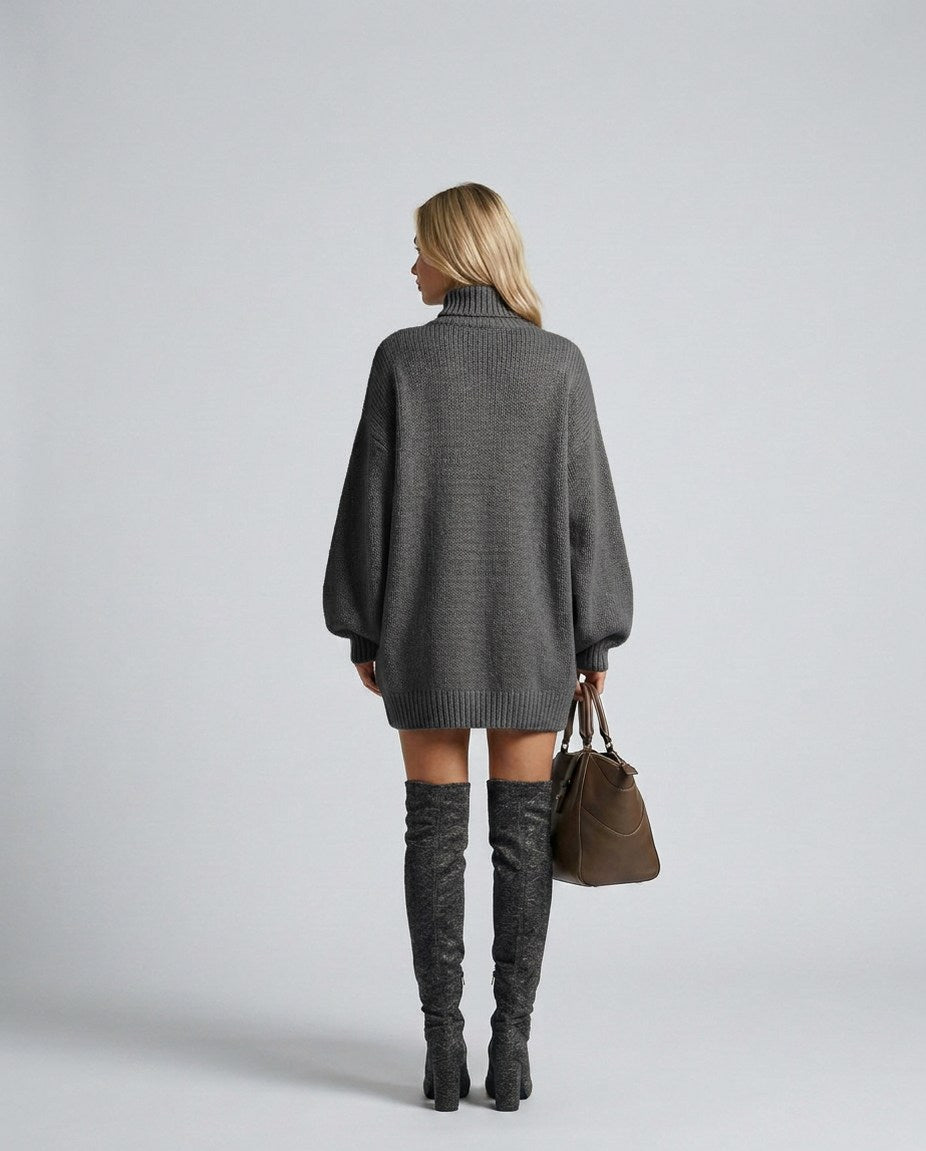 Knit Mock Neck Mini Dress