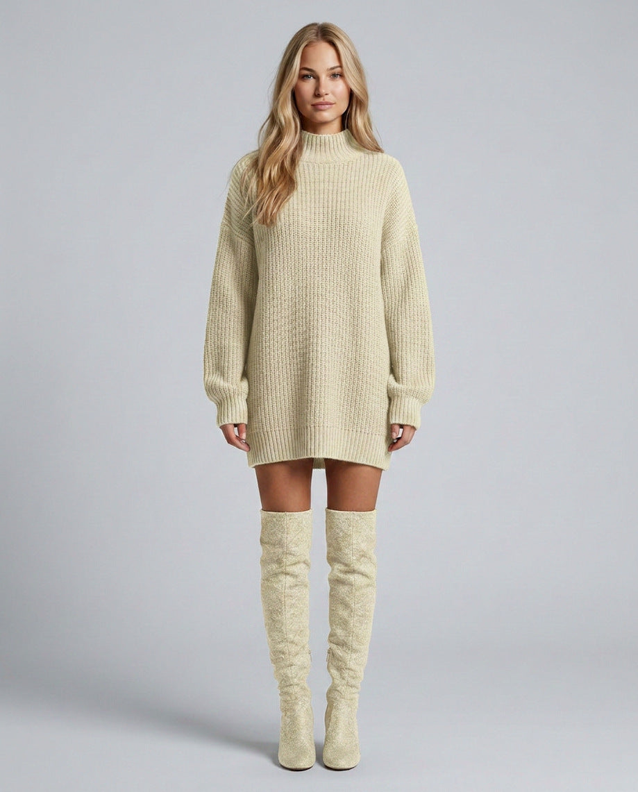 Knit Mock Neck Mini Dress