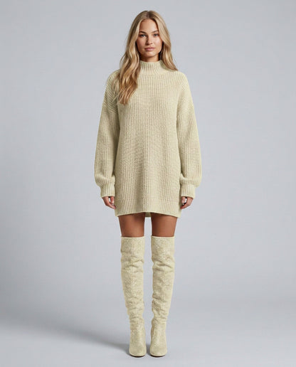 Knit Mock Neck Mini Dress