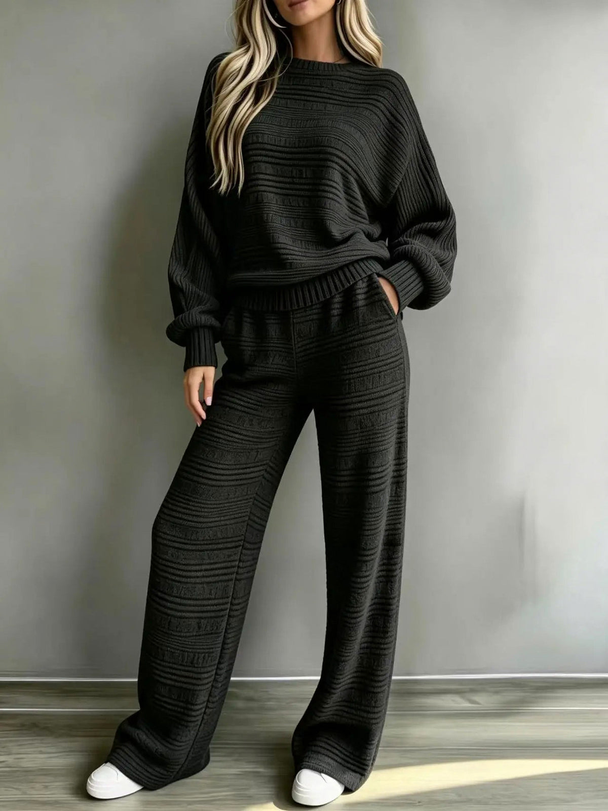 Knit Striped Matching Set