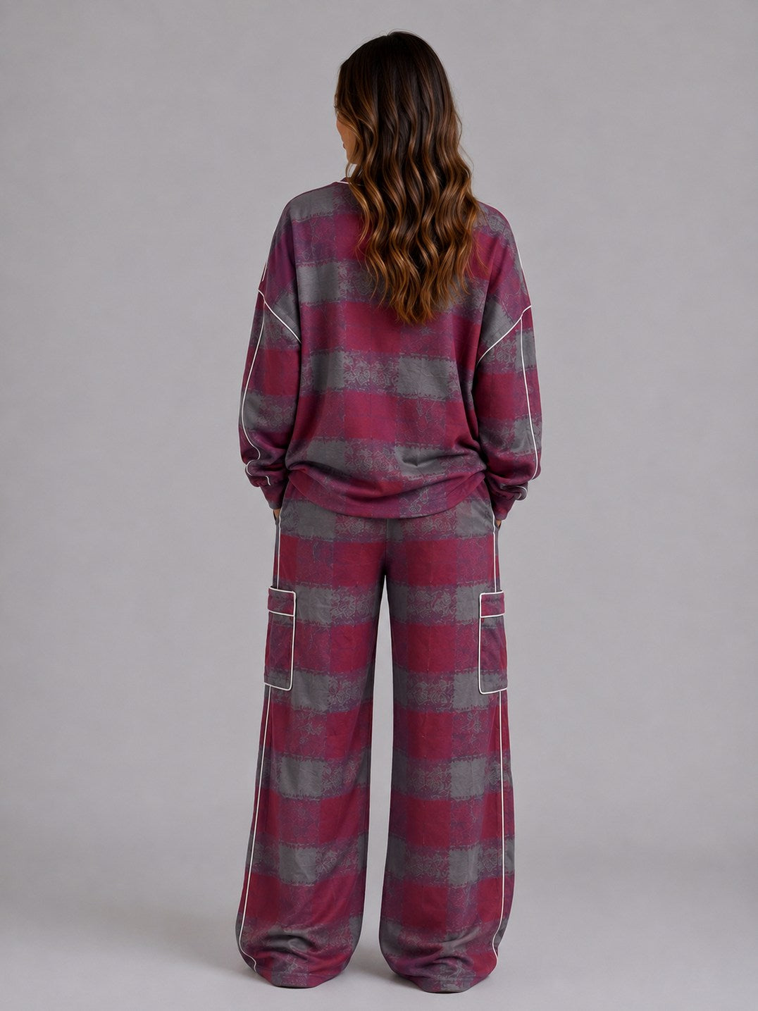 Knit Striped Wide Leg Two Piece Set