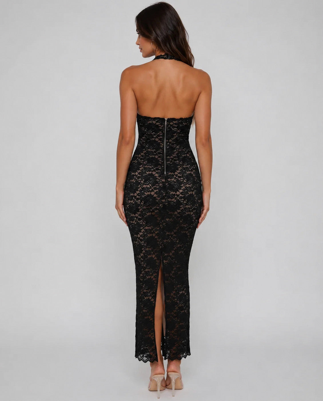 Lace Halter Maxi Dress