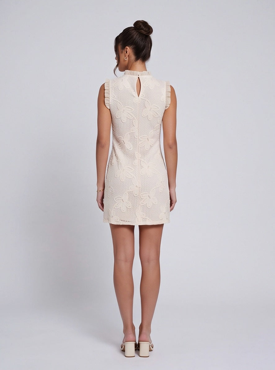 Lace High Neck Mini Dress